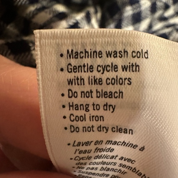 Paige Plaid Button Down Shirt - Navy and White - Picture 7 of 7